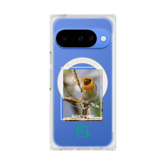 プレミアムスクエアケース with Pixelsnap［ Green Future Project - Guira Tanager ］