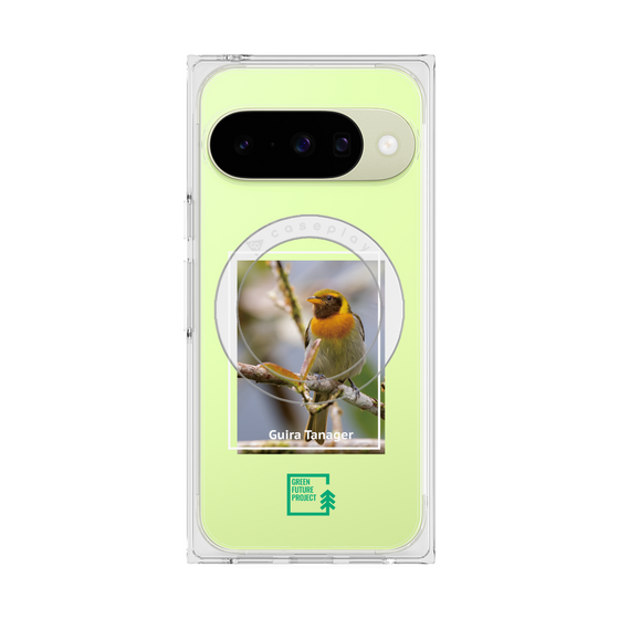 プレミアムスクエアケース with Pixelsnap［ Green Future Project - Guira Tanager ］