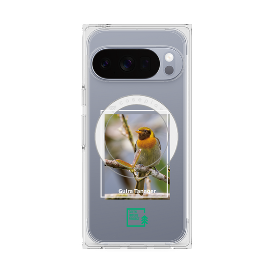 プレミアムスクエアケース with Pixelsnap［ Green Future Project - Guira Tanager ］