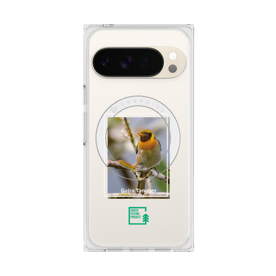 プレミアムスクエアケース with Pixelsnap［ Green Future Project - Guira Tanager ］