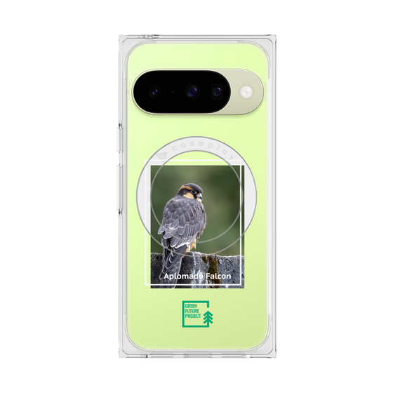 プレミアムスクエアケース with Pixelsnap［ Green Future Project - Aplomado Falcon ］