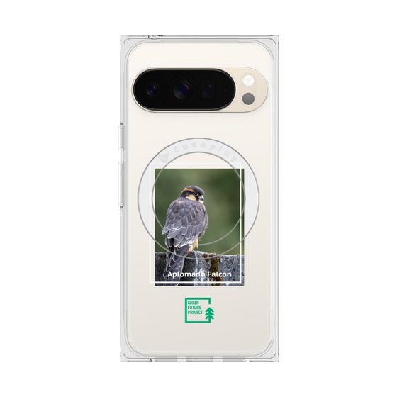 プレミアムスクエアケース with Pixelsnap［ Green Future Project - Aplomado Falcon ］
