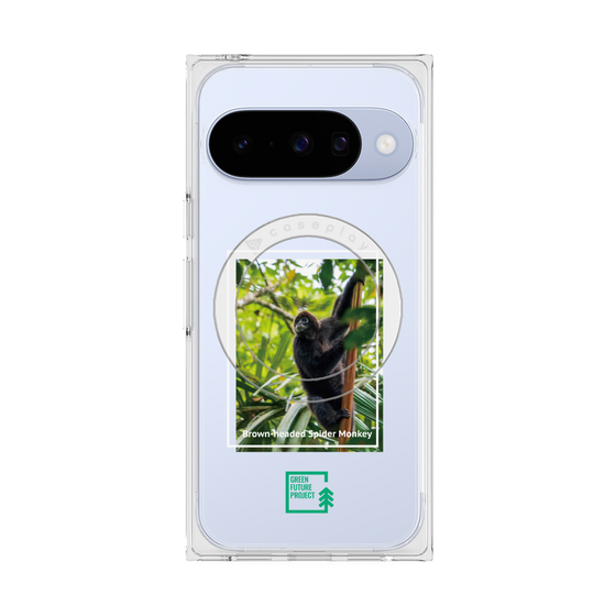 プレミアムスクエアケース with Pixelsnap［ Green Future Project - Brown-headed Spider Monkey ］