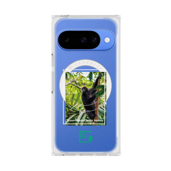 プレミアムスクエアケース with Pixelsnap［ Green Future Project - Brown-headed Spider Monkey ］