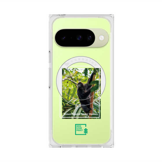 プレミアムスクエアケース with Pixelsnap［ Green Future Project - Brown-headed Spider Monkey ］