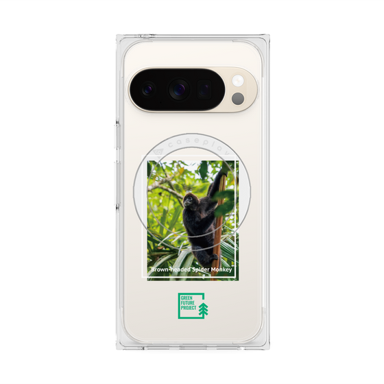 プレミアムスクエアケース with Pixelsnap［ Green Future Project - Brown-headed Spider Monkey ］