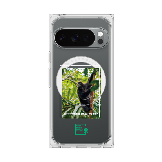 プレミアムスクエアケース with Pixelsnap［ Green Future Project - Brown-headed Spider Monkey ］