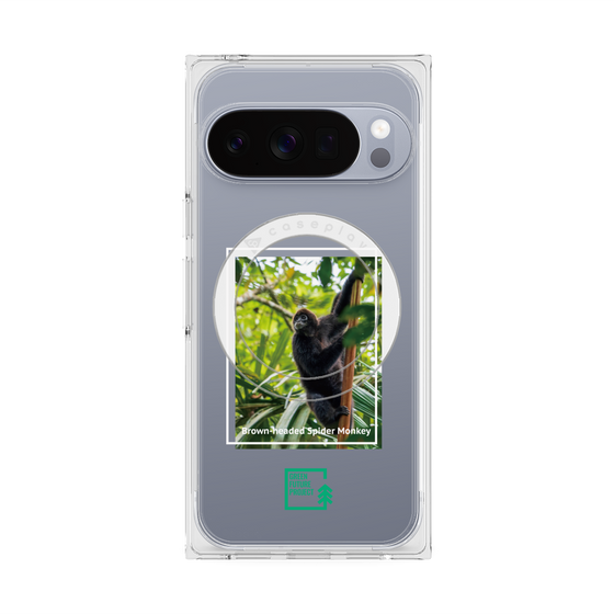 プレミアムスクエアケース with Pixelsnap［ Green Future Project - Brown-headed Spider Monkey ］