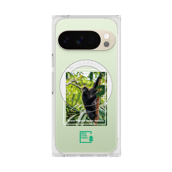 プレミアムスクエアケース with Pixelsnap［ Green Future Project - Brown-headed Spider Monkey ］