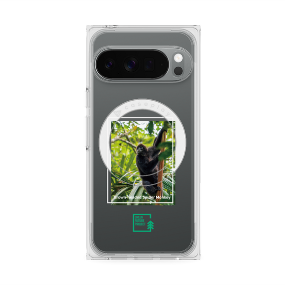 プレミアムスクエアケース with Pixelsnap［ Green Future Project - Brown-headed Spider Monkey ］