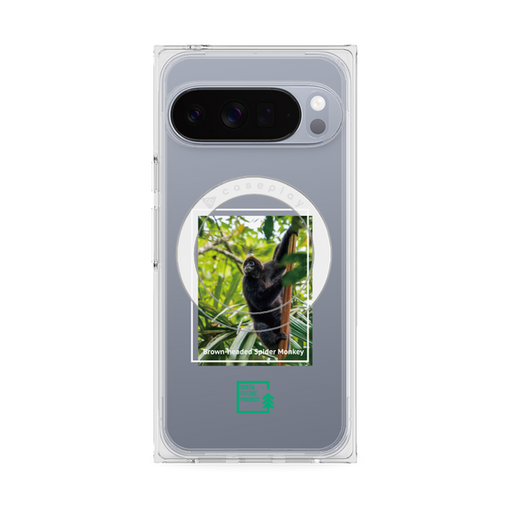 プレミアムスクエアケース with Pixelsnap［ Green Future Project - Brown-headed Spider Monkey ］