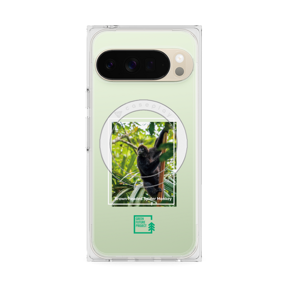 プレミアムスクエアケース with Pixelsnap［ Green Future Project - Brown-headed Spider Monkey ］