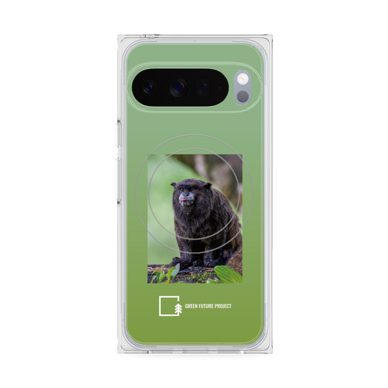 プレミアムスクエアケース with Pixelsnap［ Green Future Project - Black-mantled Tamarin ］