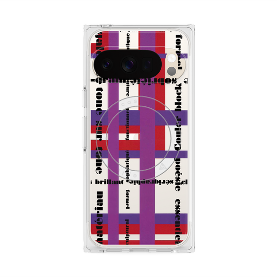 プレミアムスクエアケース with Pixelsnap［ LANVIN en Bleu - Plaid ］