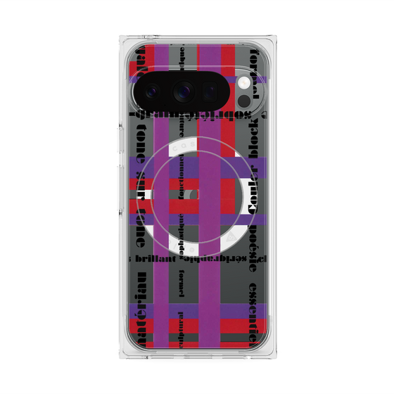 プレミアムスクエアケース with Pixelsnap［ LANVIN en Bleu - Plaid ］
