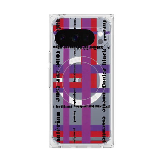 プレミアムスクエアケース with Pixelsnap［ LANVIN en Bleu - Plaid ］