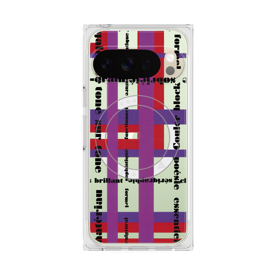プレミアムスクエアケース with Pixelsnap［ LANVIN en Bleu - Plaid ］