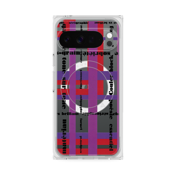 プレミアムスクエアケース with Pixelsnap［ LANVIN en Bleu - Plaid ］