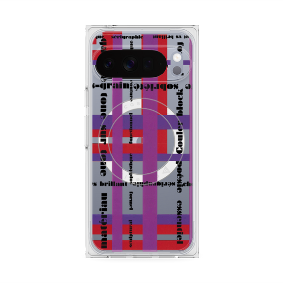 プレミアムスクエアケース with Pixelsnap［ LANVIN en Bleu - Plaid ］