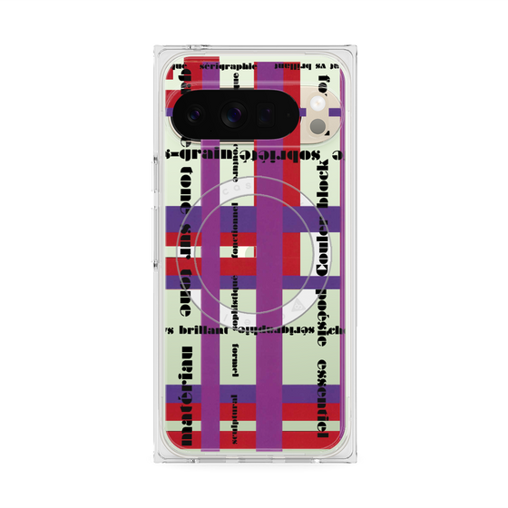プレミアムスクエアケース with Pixelsnap［ LANVIN en Bleu - Plaid ］