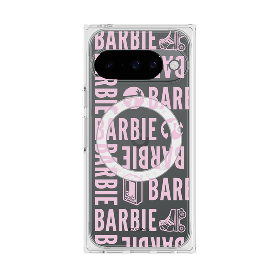 プレミアムスクエアケース with Pixelsnap［ Barbie - ロゴパターン3 - クリア ］