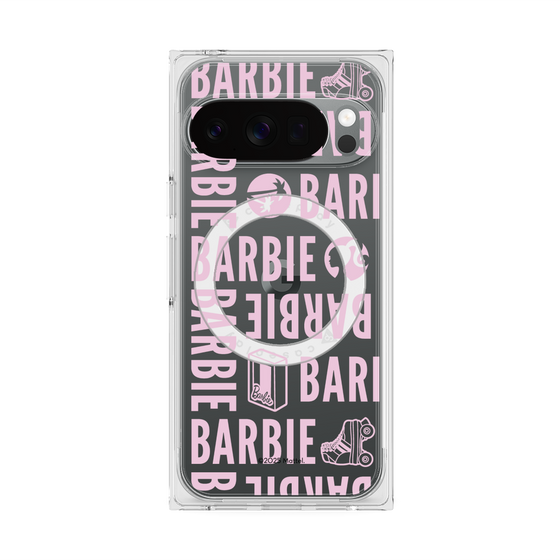 プレミアムスクエアケース with Pixelsnap［ Barbie - ロゴパターン3 - クリア ］