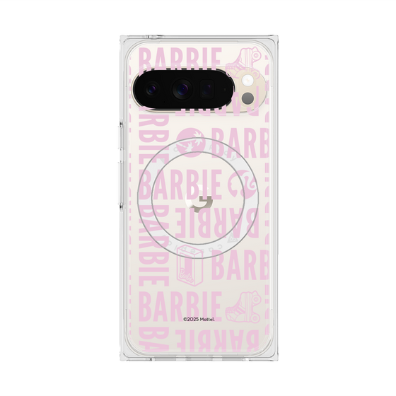 プレミアムスクエアケース with Pixelsnap［ Barbie - ロゴパターン3 - クリア ］
