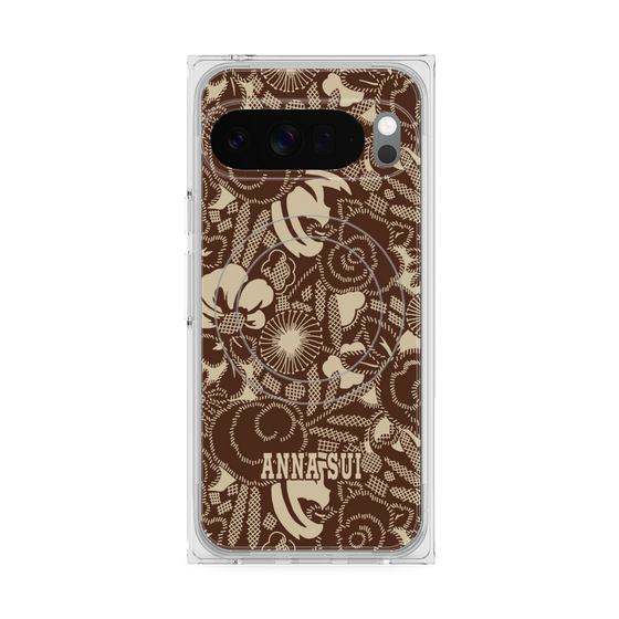プレミアムスクエアケース with Pixelsnap［ ANNA SUI - STITCHED FLORAL ］