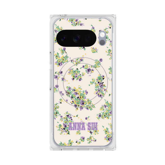 プレミアムスクエアケース with Pixelsnap［ ANNA SUI - ROSEBUDS ］