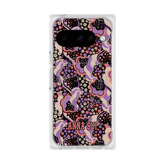 プレミアムスクエアケース with Pixelsnap［ ANNA SUI - WAVY CLOUDS ］