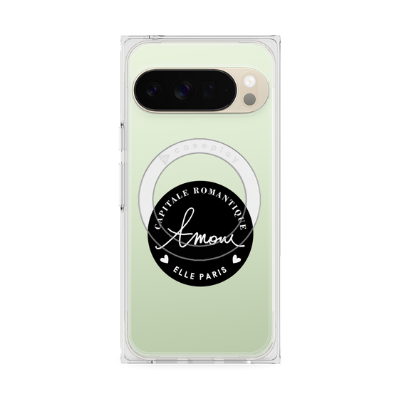 プレミアムスクエアケース with Pixelsnap［ ELLE - Capitale Romantique ］