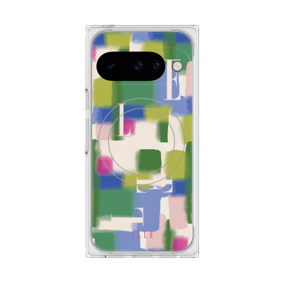 プレミアムスクエアケース with Pixelsnap［ ELLE - Iconics Prints3 ］