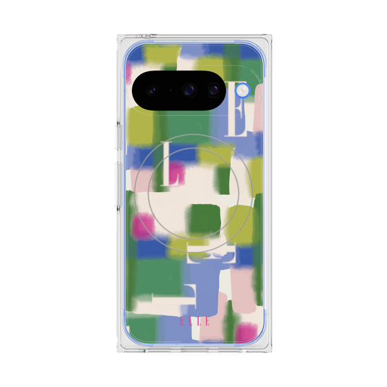 プレミアムスクエアケース with Pixelsnap［ ELLE - Iconics Prints3 ］