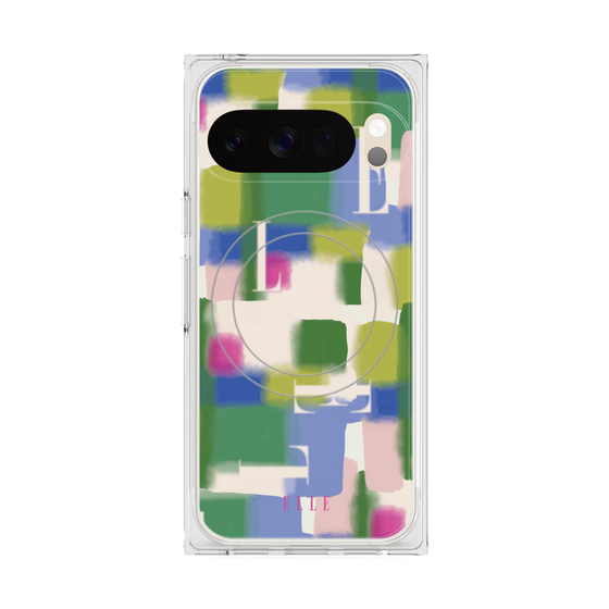 プレミアムスクエアケース with Pixelsnap［ ELLE - Iconics Prints3 ］