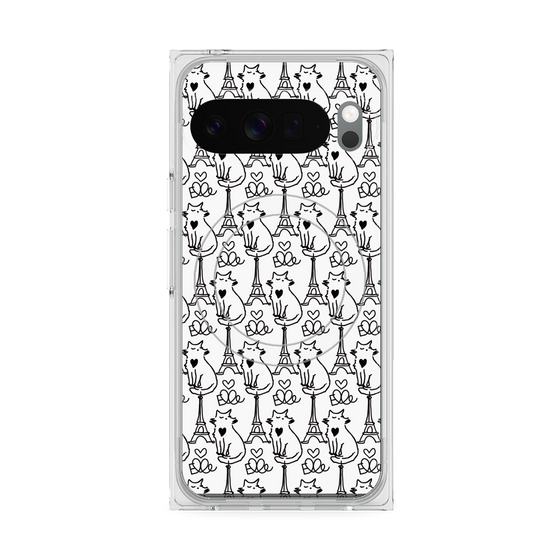 プレミアムスクエアケース with Pixelsnap［ ELLE - Cats ］