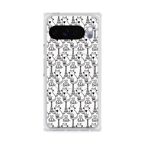 プレミアムスクエアケース with Pixelsnap［ ELLE - Cats ］