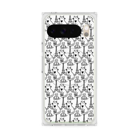 プレミアムスクエアケース with Pixelsnap［ ELLE - Cats ］