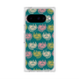 プレミアムスクエアケース with Pixelsnap［ ELLE - Cat Pattern - グリーン ］