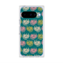 プレミアムスクエアケース with Pixelsnap［ ELLE - Cat Pattern - グリーン ］