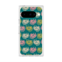 プレミアムスクエアケース with Pixelsnap［ ELLE - Cat Pattern - グリーン ］