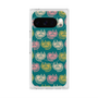 プレミアムスクエアケース with Pixelsnap［ ELLE - Cat Pattern - グリーン ］