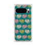 プレミアムスクエアケース with Pixelsnap［ ELLE - Cat Pattern - グリーン ］