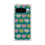 プレミアムスクエアケース with Pixelsnap［ ELLE - Cat Pattern - グリーン ］
