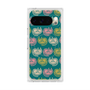 プレミアムスクエアケース with Pixelsnap［ ELLE - Cat Pattern - グリーン ］