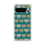 プレミアムスクエアケース with Pixelsnap［ ELLE - Cat Pattern - グリーン ］