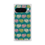 プレミアムスクエアケース with Pixelsnap［ ELLE - Cat Pattern - グリーン ］