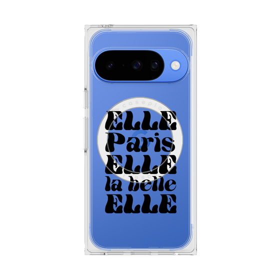 プレミアムスクエアケース with Pixelsnap［ ELLE - ELLE Paris ］