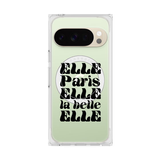 プレミアムスクエアケース with Pixelsnap［ ELLE - ELLE Paris ］