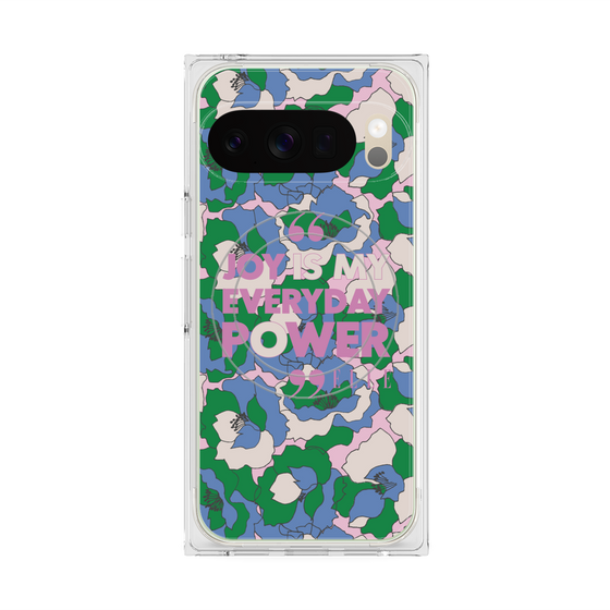 プレミアムスクエアケース with Pixelsnap［ ELLE - Joy is my everyday power ］