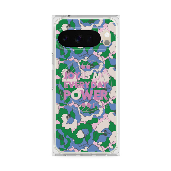 プレミアムスクエアケース with Pixelsnap［ ELLE - Joy is my everyday power ］